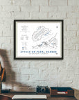 Attack on Pearl Harbor Map Framed
