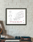Battle of Iwo Jima Map Framed