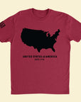 EST 1776 T-Shirt (Cardinal Red) Front