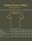 Flags Forward Military Green T-Shirt Size Chart
