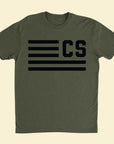     Flags Forward Military Green T-Shirt Front Photo