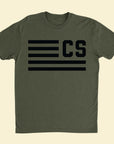 Flags Forward Military Green T-Shirt Front Photo