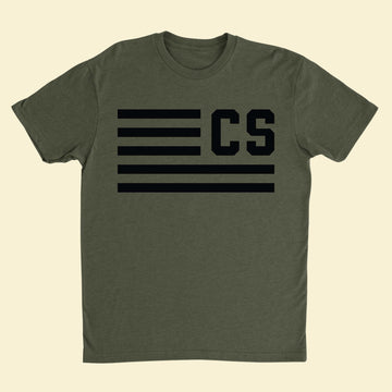     Flags Forward Military Green T-Shirt Front Photo