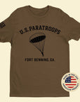 U.S. Paratroops Coyote Brown PT Shirt Front