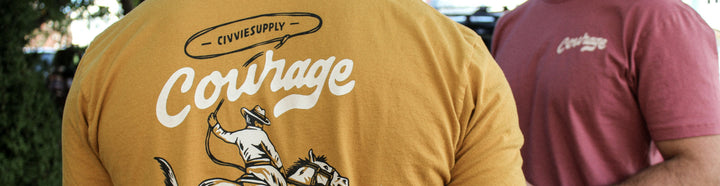 The CIVVIESUPPLY John Wayne Courage T-Shirt