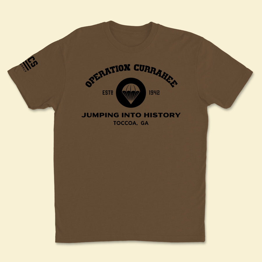 Operation Currahee Coyote Brown PT Shirt Front