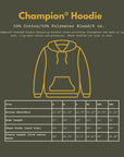 Airborne All the Way Hoodie (Champion) Size Chart