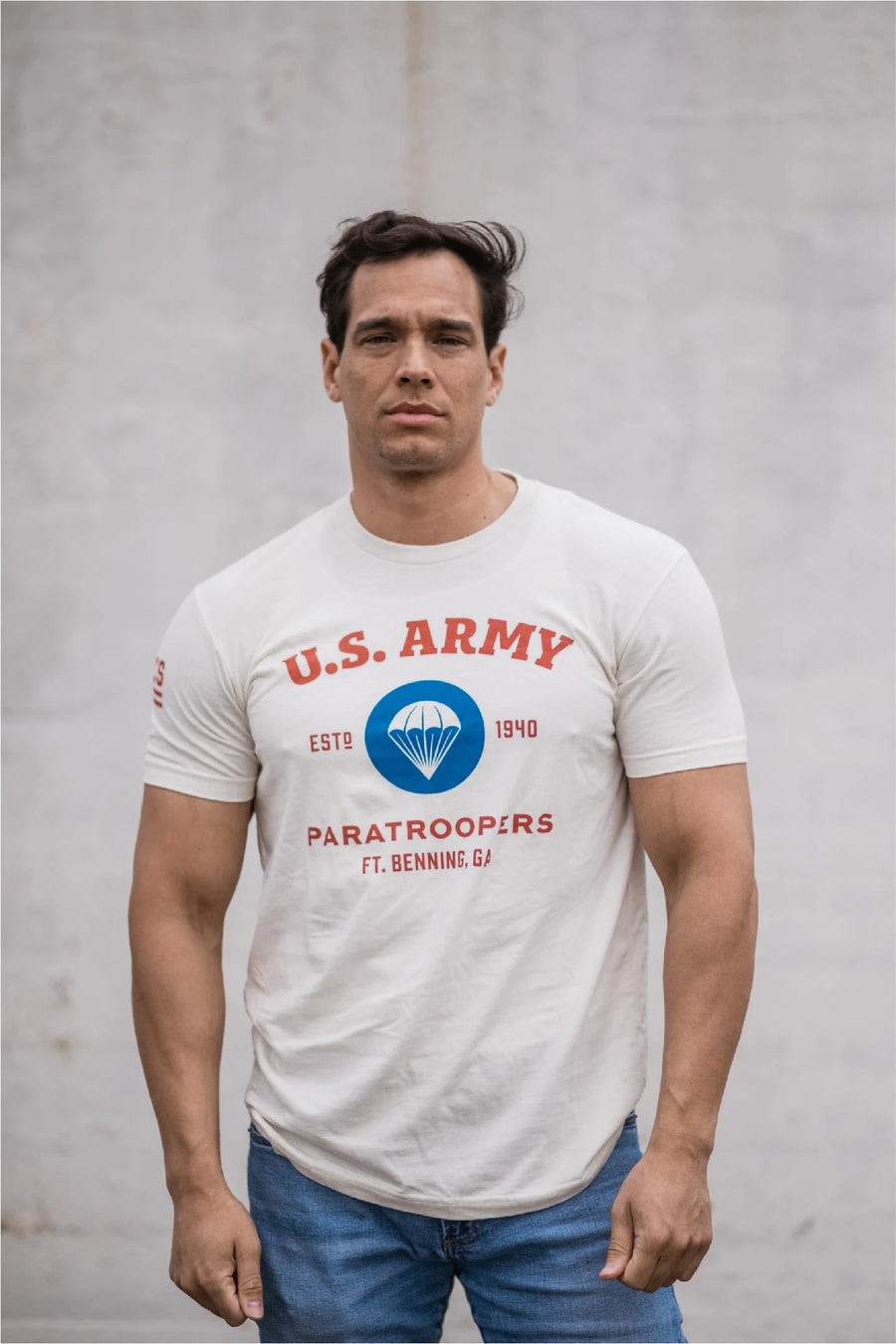 Airborne Classic White T-Shirt Male Lifestyle Photo