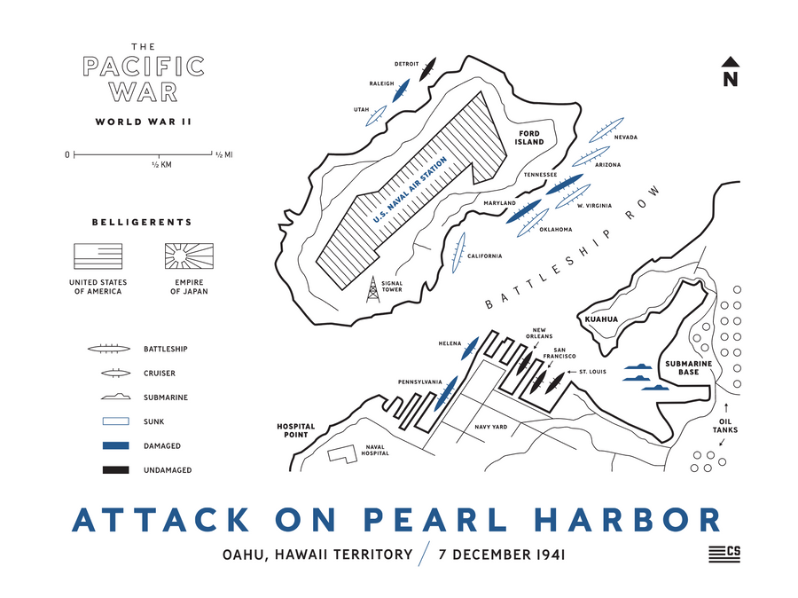 Attack on Pearl Harbor Map