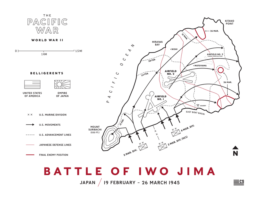 Battle of Iwo Jima Map