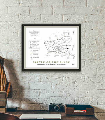 Battle of the Bulge Map Framed