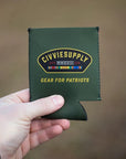 CIVVIESUPPLY Flags Forward Koozie Front