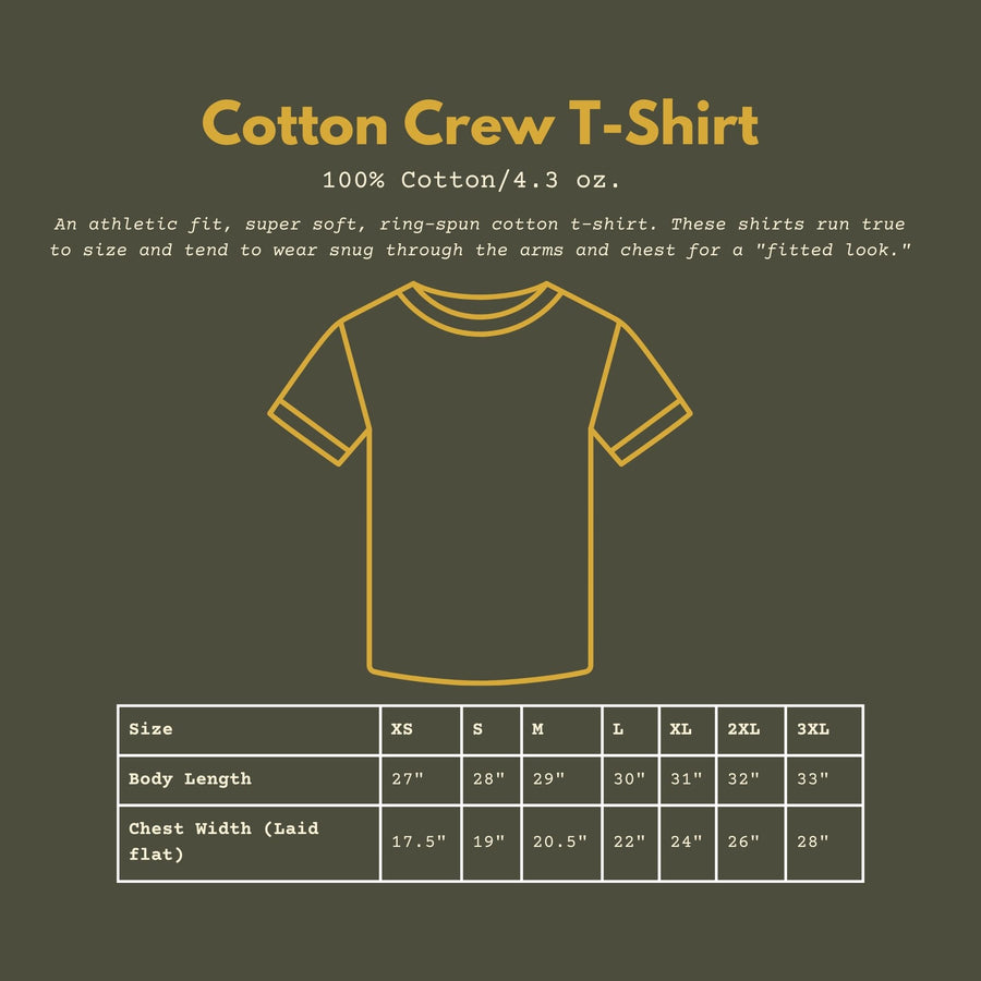 CIVVIESUPPLY Heritage T-Shirt Size Chart