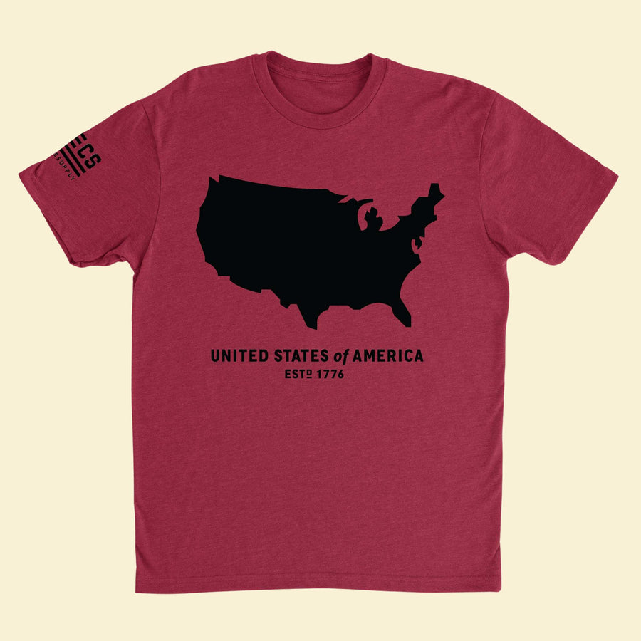 EST 1776 T-Shirt (Cardinal Red) Front