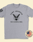 Fort Jackson — Victory Starts Here Gray T-Shirt Front