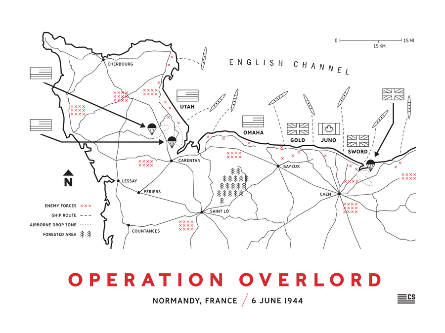 Map of Operation Overlord