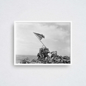 Raising the Flag on Iwo Jima Framed Photo