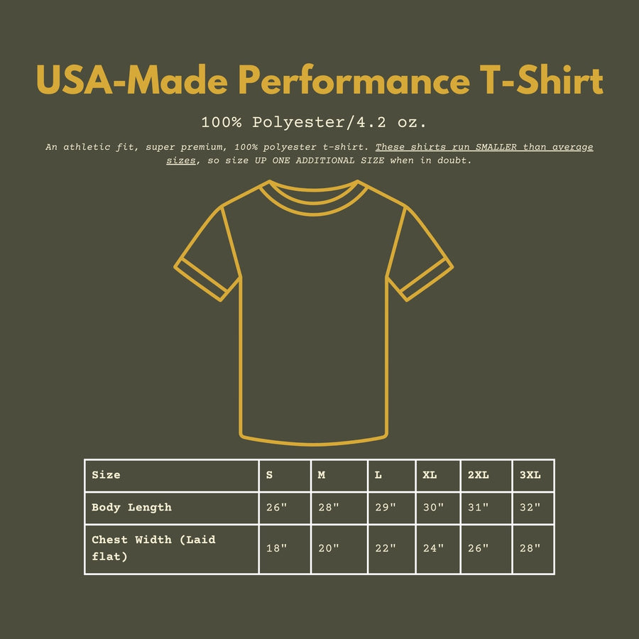 Rangers Lead the Way Coyote Brown PT Shirt Size Chart