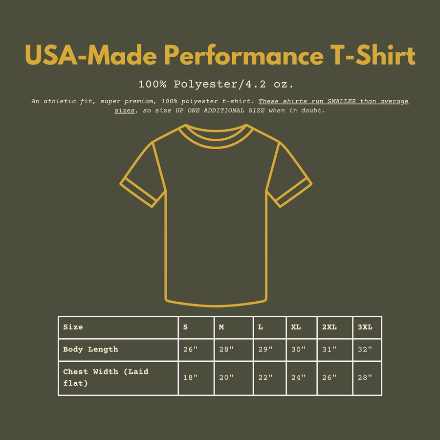 Rangers Lead the Way Coyote Brown PT Shirt Size Chart