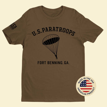 U.S. Paratroops Coyote Brown PT Shirt Front