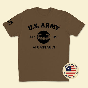 US Army Air Assault Coyote Brown T-Shirt (Front)