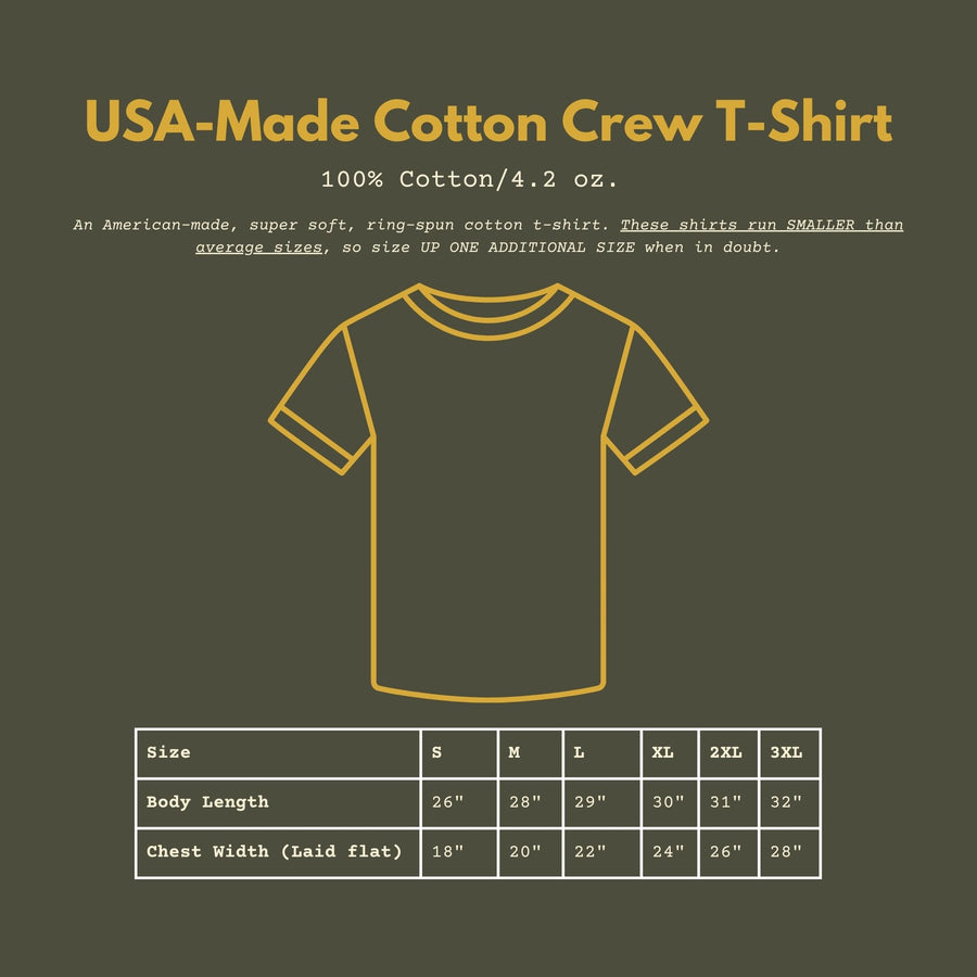 US Army Air Assault T-Shirt Size Chart